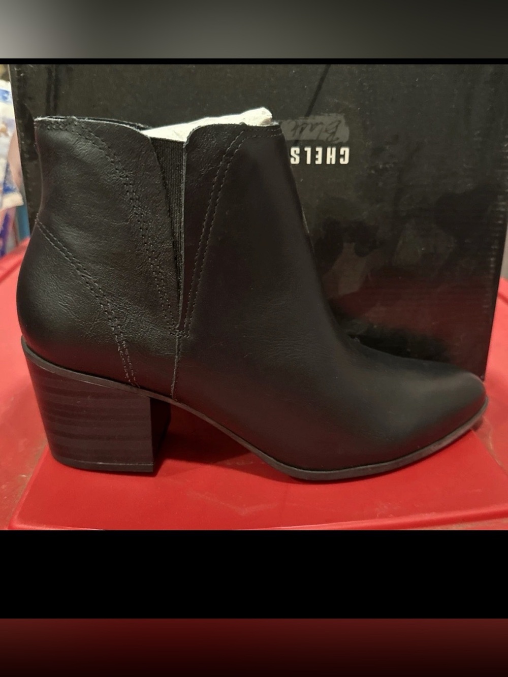Chelsea Crew Womens Ramsey Pull On Ankle Boots Black Leather Size 39 EU/ 8 US